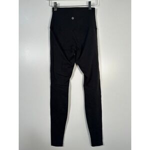 Lululemon High Rise Black Roll Down Yoga Leggings Athletic Gym Workout Pants 4